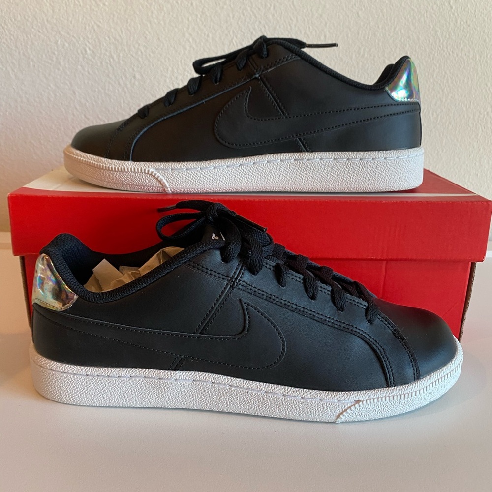 Nike Court Royale Black and Silver Womens Sneakers